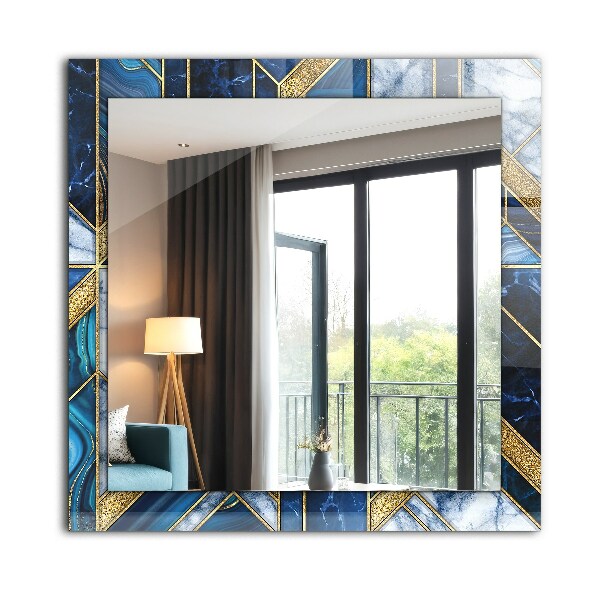 Espelho com moldura decorada com mosaico geométrico abstrato