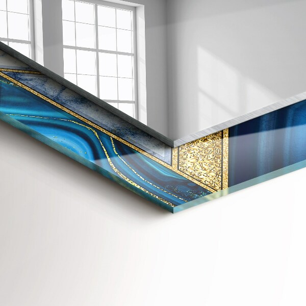 Espelho com moldura decorada com mosaico geométrico abstrato