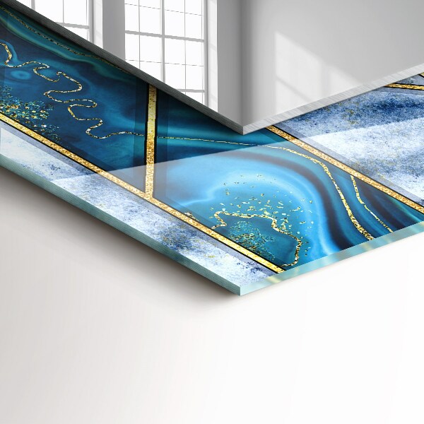 Espelho com moldura decorada com mosaico geométrico abstrato