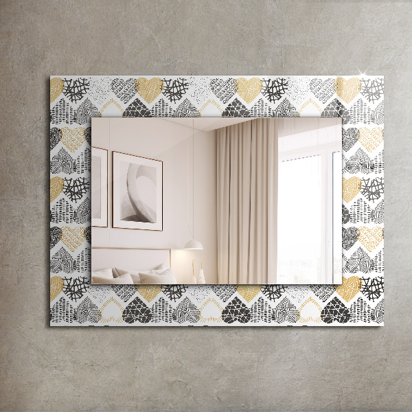Espelho decorativo com tema de corações coloridos