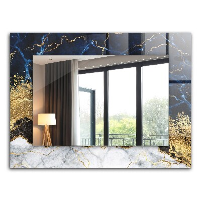 Espelho decorativo com estampa de mármore abstrato