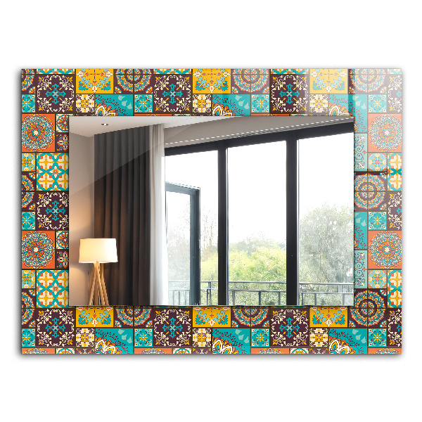 Espelho decorativo mosaico colorido