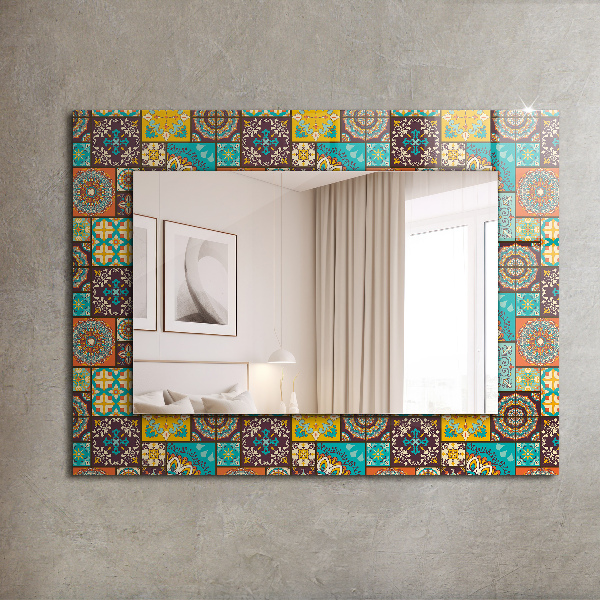 Espelho decorativo mosaico colorido