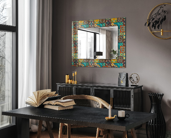Espelho decorativo mosaico colorido