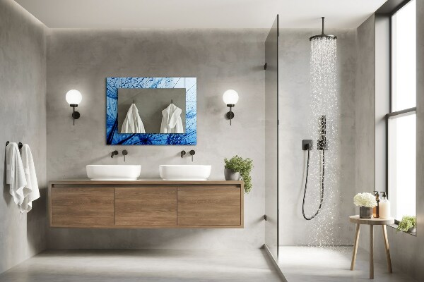 Espelho com moldura decorada gotas de água
