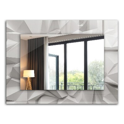 Espelho com moldura decorada de formas geométricas abstratas
