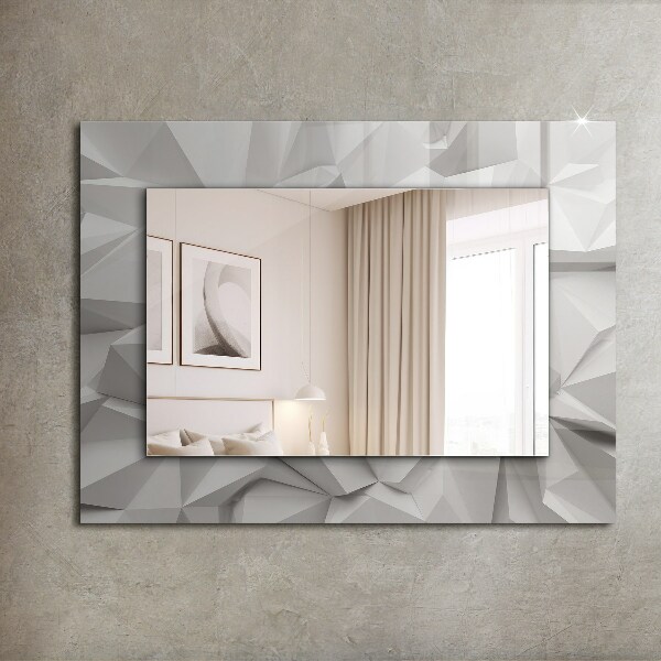 Espelho com moldura decorada de formas geométricas abstratas
