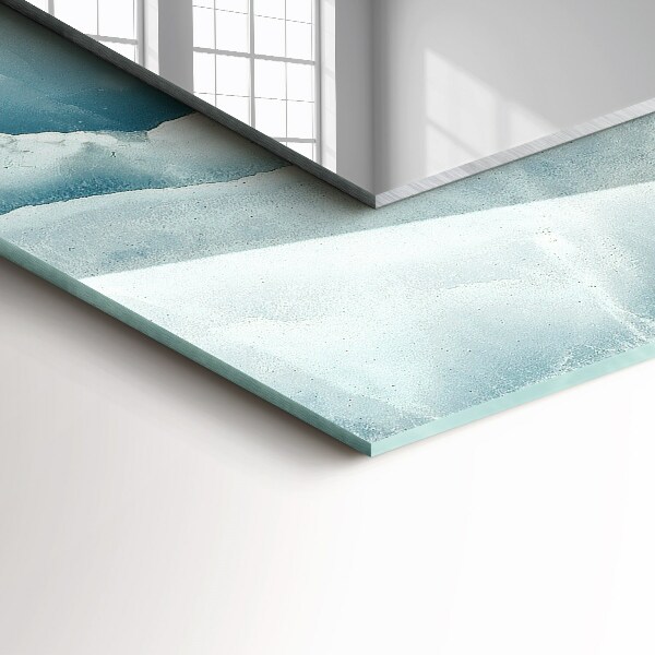 Espelho decorativo com textura de mármore azul