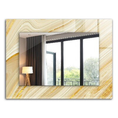 Espelho decorativo com estampa de listras amarelas abstratas