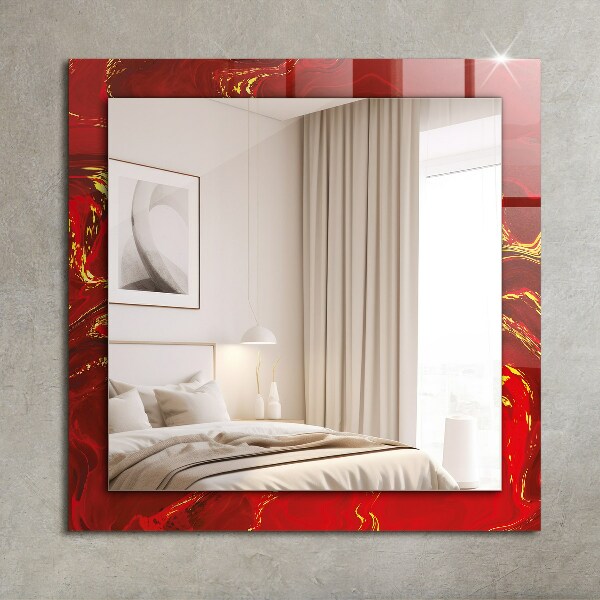 Espelho decorativo com tema resumo vermelho
