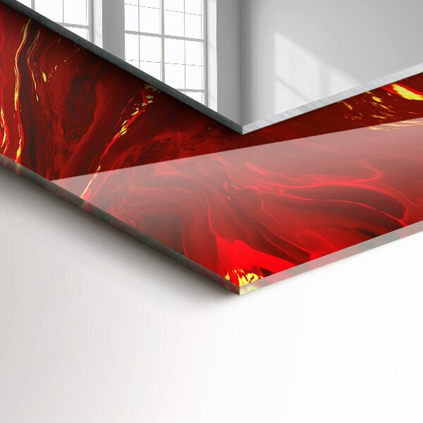 Espelho decorativo com tema resumo vermelho