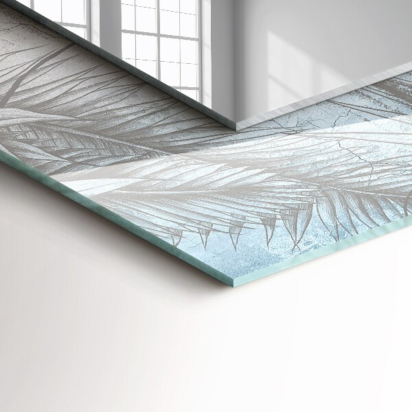Espelho decorativo com estampa de plantas em tons pastel