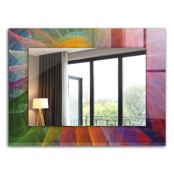 Espelho decorativo com design de espiral abstrata colorida