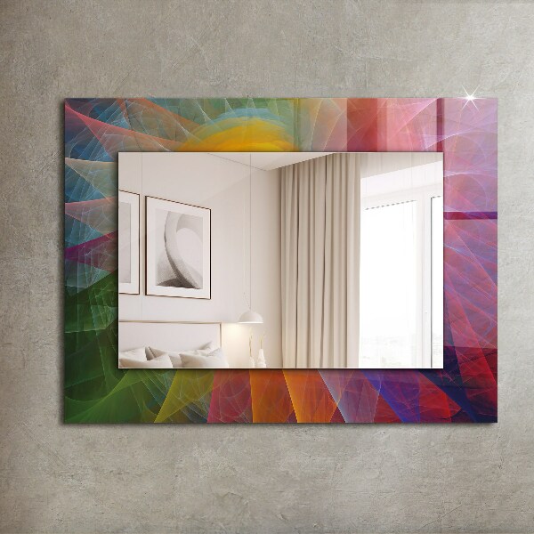Espelho decorativo com design de espiral abstrata colorida
