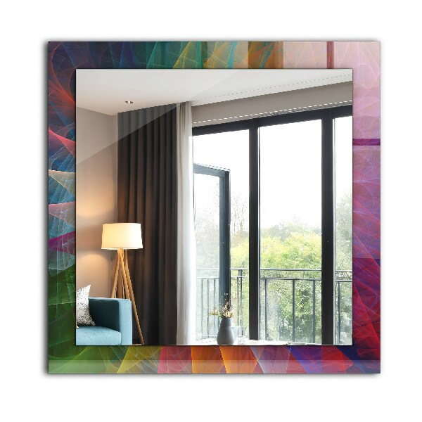 Espelho decorativo com design de espiral abstrata colorida