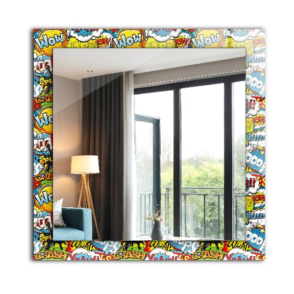 Espelho com moldura decorada com balões coloridos