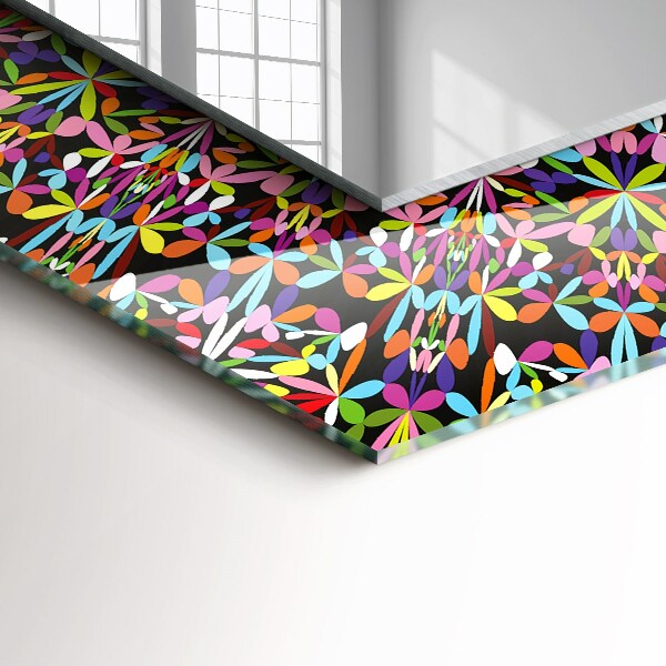 Espelho com moldura decorada em estilo mandala colorida