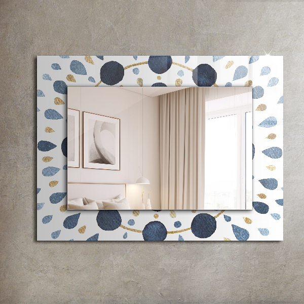 Espelho com moldura decorada com padrão de mandala abstrato