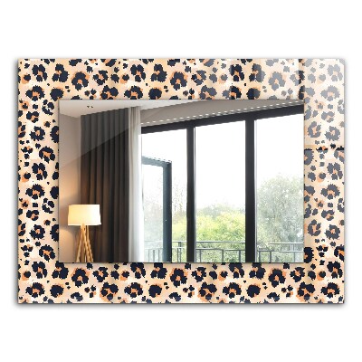 Espelho decorativo com estampa de leopardo