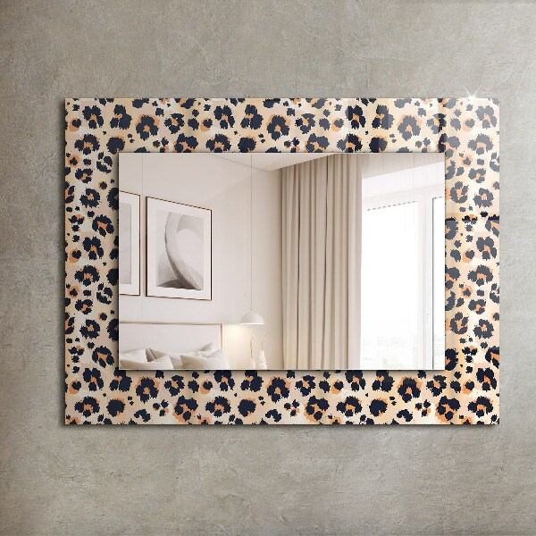 Espelho decorativo com estampa de leopardo