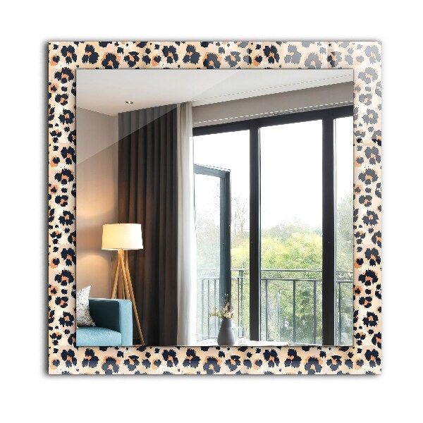 Espelho decorativo com estampa de leopardo