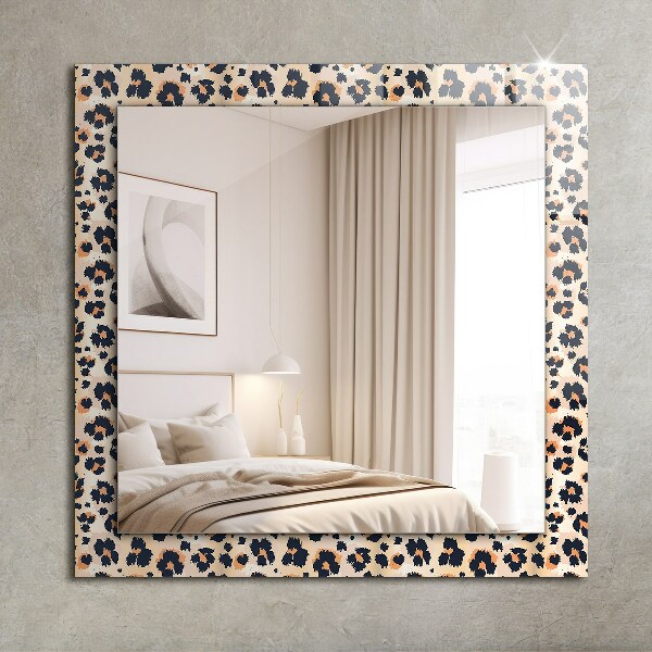 Espelho decorativo com estampa de leopardo