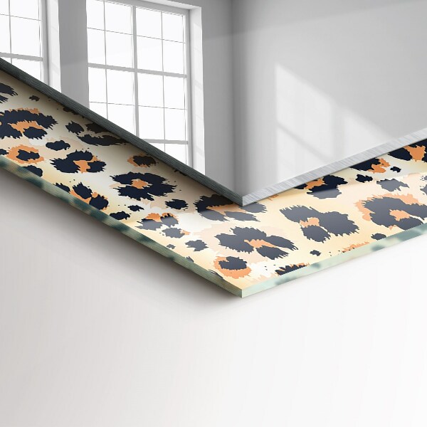 Espelho decorativo com estampa de leopardo