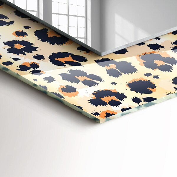 Espelho decorativo com estampa de leopardo