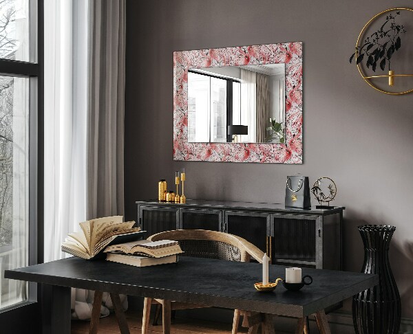 Espelho decorativo com tema de flamingos cor de rosa