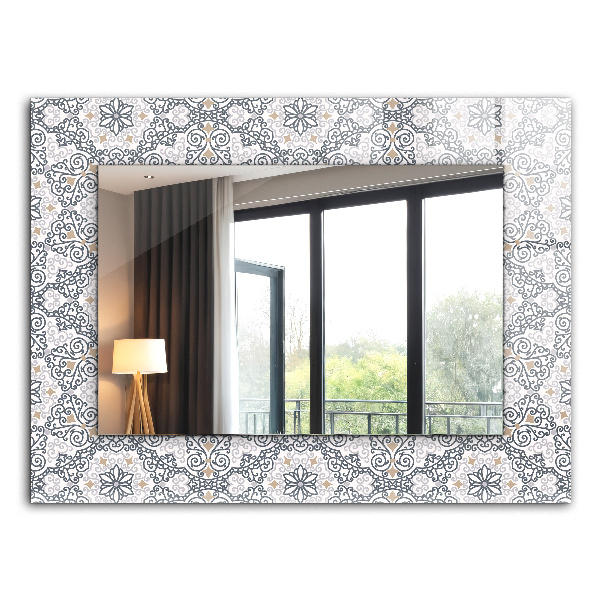 Espelho decorativo com motivo de azulejo