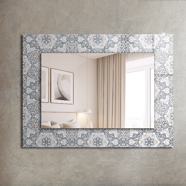 Espelho decorativo com motivo de azulejo