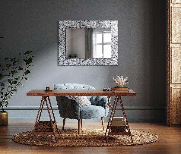 Espelho decorativo com motivo de azulejo