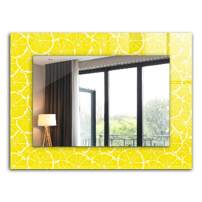 Espelho decorativo com moldura de fatia de limão