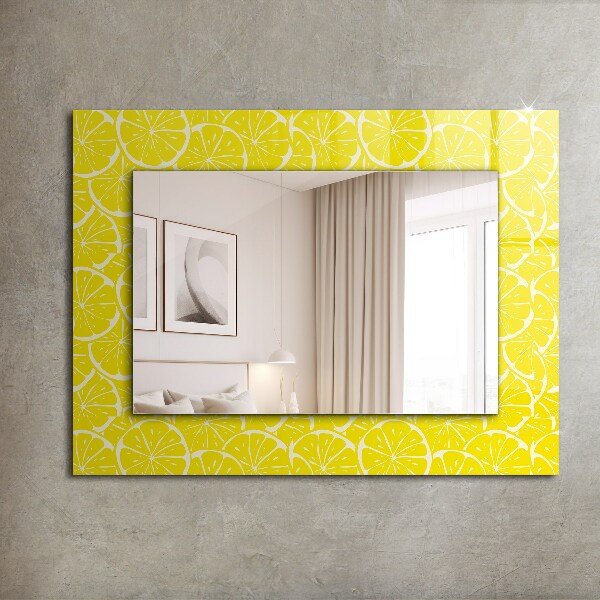 Espelho decorativo com moldura de fatia de limão