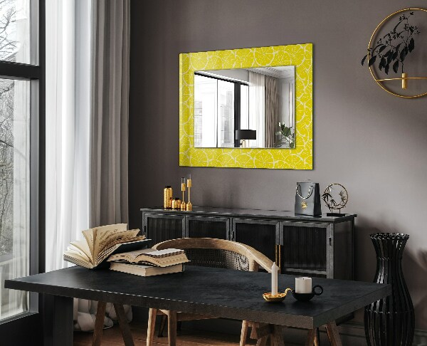 Espelho decorativo com moldura de fatia de limão