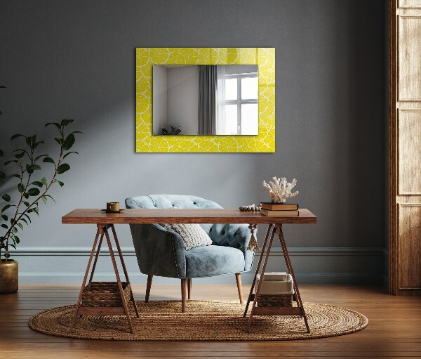 Espelho decorativo com moldura de fatia de limão