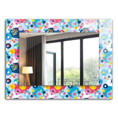 Espelho decorativo com motivos abstratos coloridos