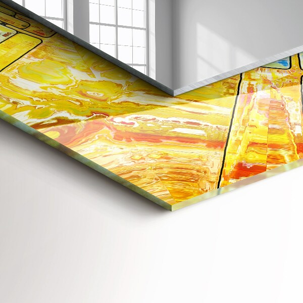 Espelho decorativo com mosaico abstrato colorido