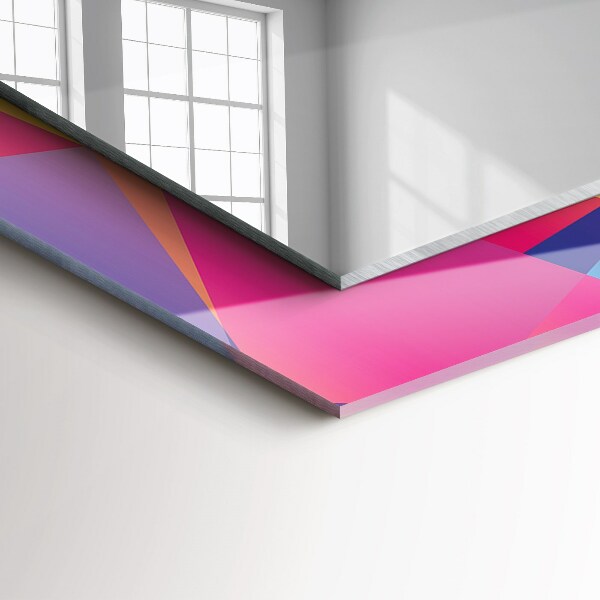 Espelho decorativo com motivos geométricos coloridos