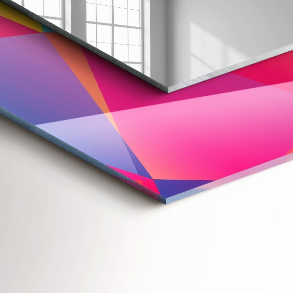 Espelho decorativo com motivos geométricos coloridos