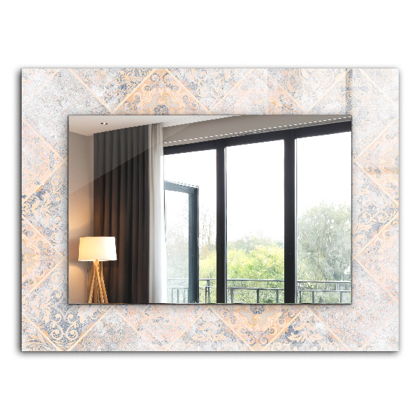 Espelho decorativo com estampas de azulejos
