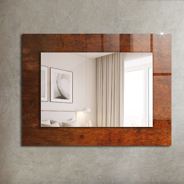 Espelho decorativo com mesa de madeira antiga
