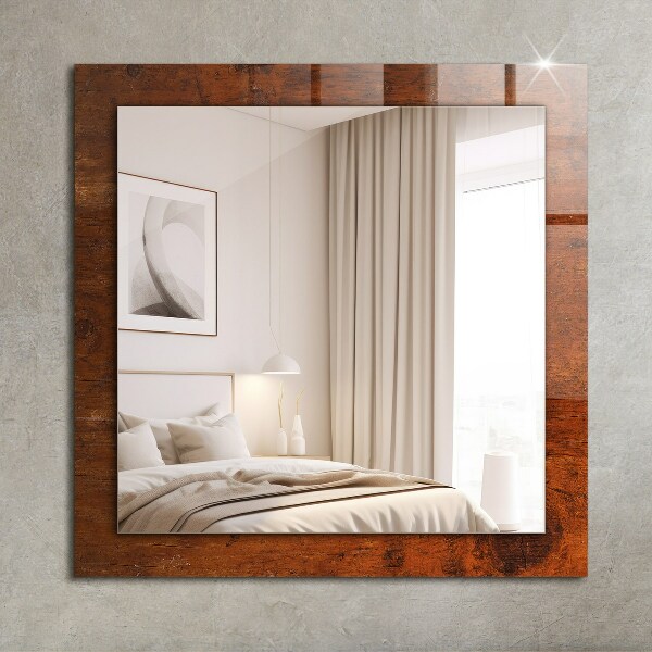 Espelho decorativo com mesa de madeira antiga