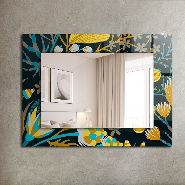 Espelho decorativo com motivos de pétalas