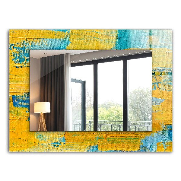 Espelho decorativo com pintura a óleo abstrata