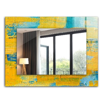 Espelho decorativo com pintura a óleo abstrata