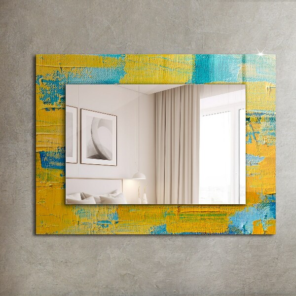 Espelho decorativo com pintura a óleo abstrata