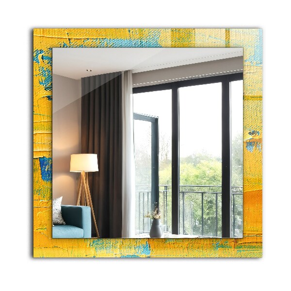 Espelho decorativo com pintura a óleo abstrata