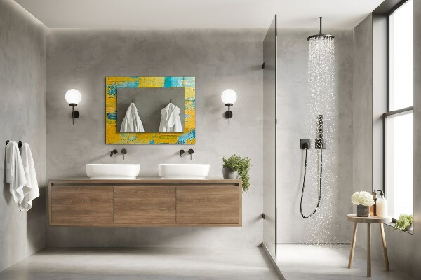 Espelho decorativo com pintura a óleo abstrata
