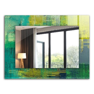 Espelho decorativo com composição abstrata de cores